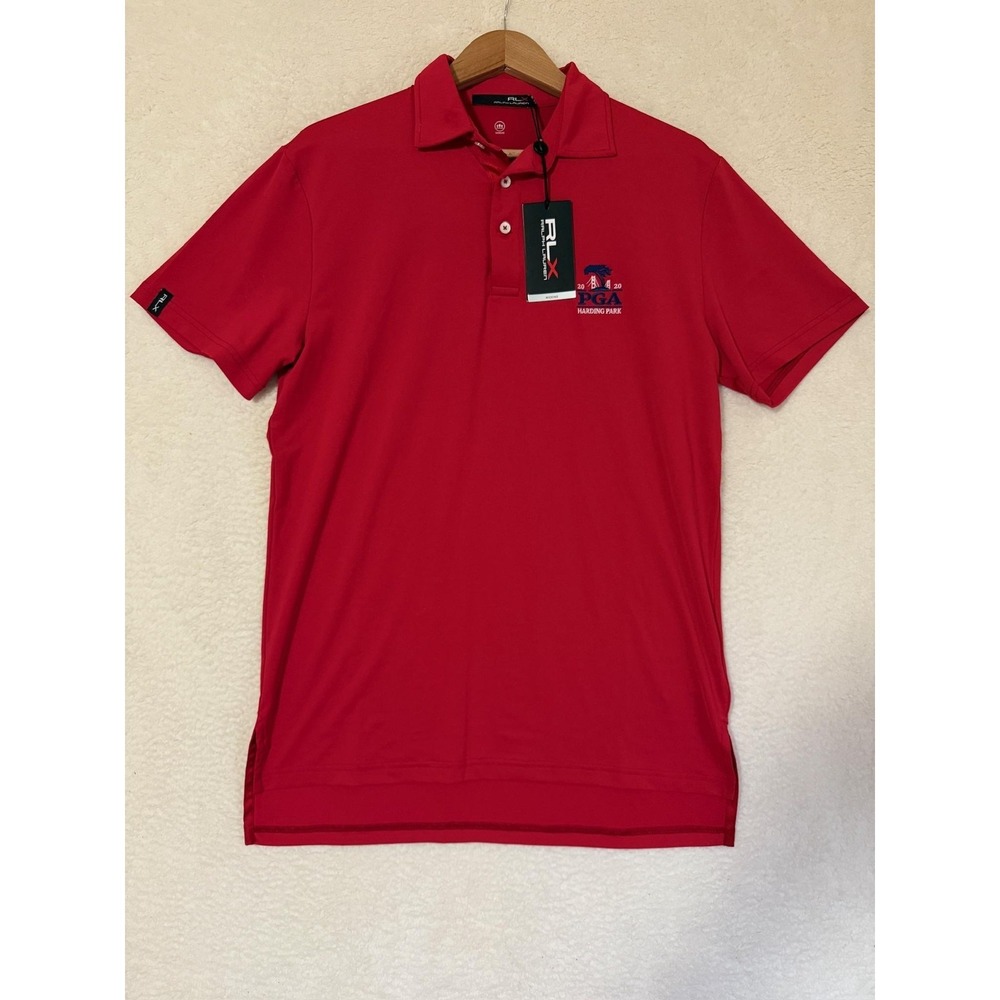 RLX Ralph Lauren Polo Shirt Mens Small Red PGA Harding Park 2020 Golf Wicking